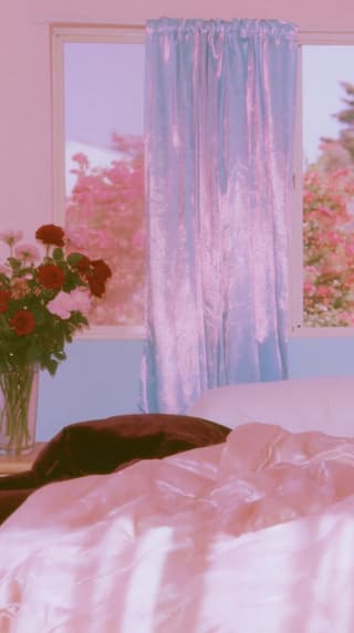 Pink Morning Room: flowers, pink — AI-generated Photorealistic image made with Midjourney