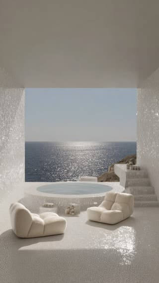 Shimmer Lounge Over the Sea: popup store, ocean — AI-generated Concept Art image made with Midjourney